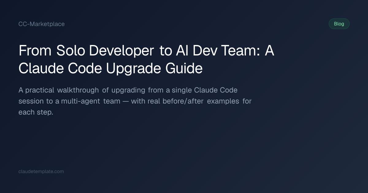 From Solo Developer to AI Dev Team | CC-Marketplace